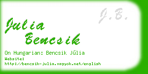 julia bencsik business card